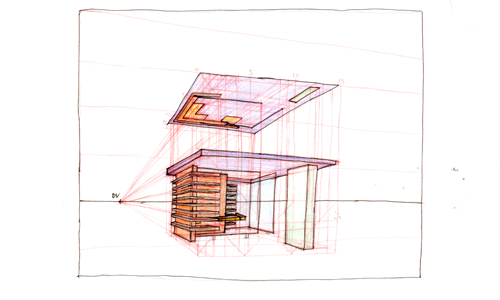 An abstract representation of Louis Kahns Salk Institute